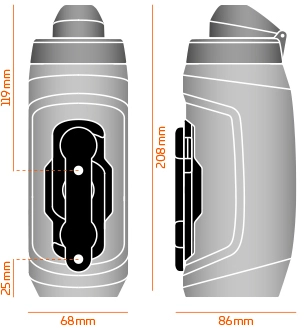 Fidlock Twist Bottle 590 Trinkflasche Transparent Schwarz + Bike Base – Bild 3