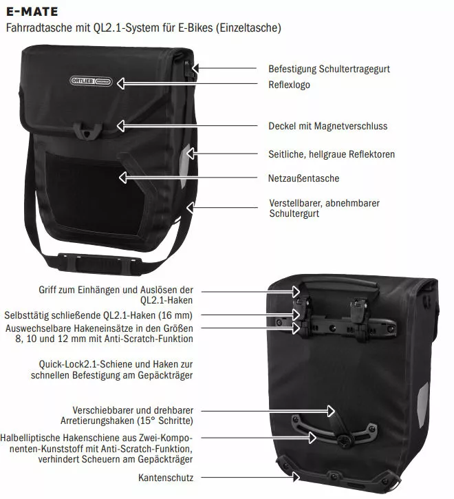 Ortlieb E-Mate Gepäckträgertasche – Bild 7